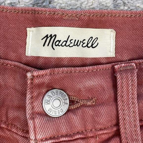 Madewell The Momjean Garment Dye Edition Coral Salmon Knee Rip Sz 28 - Picture 9 of 15